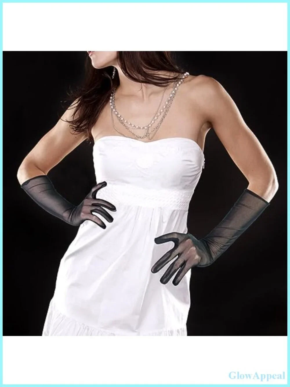 Elbow Length Mesh Gloves Women Sheer Tulle Long Gloves Opera Costume
